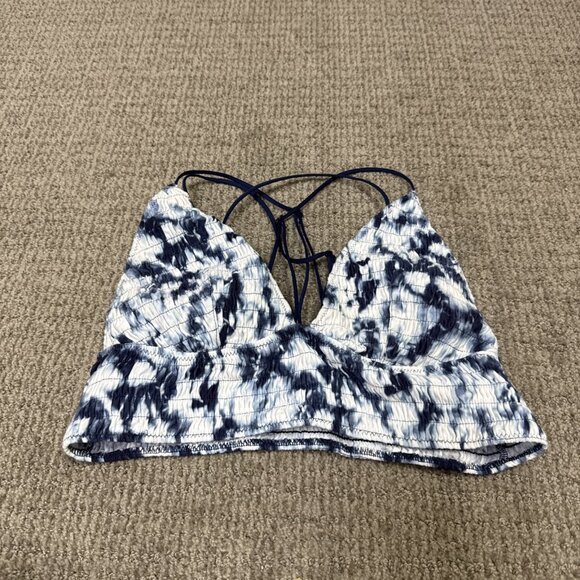 PINK Bralette Blue White Women’s Size Large - Picture 1 of 12